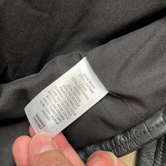 NEW Caslon Leather Moto Hooded Jacket BLACK, SIZE XS - Picture 3 of 6